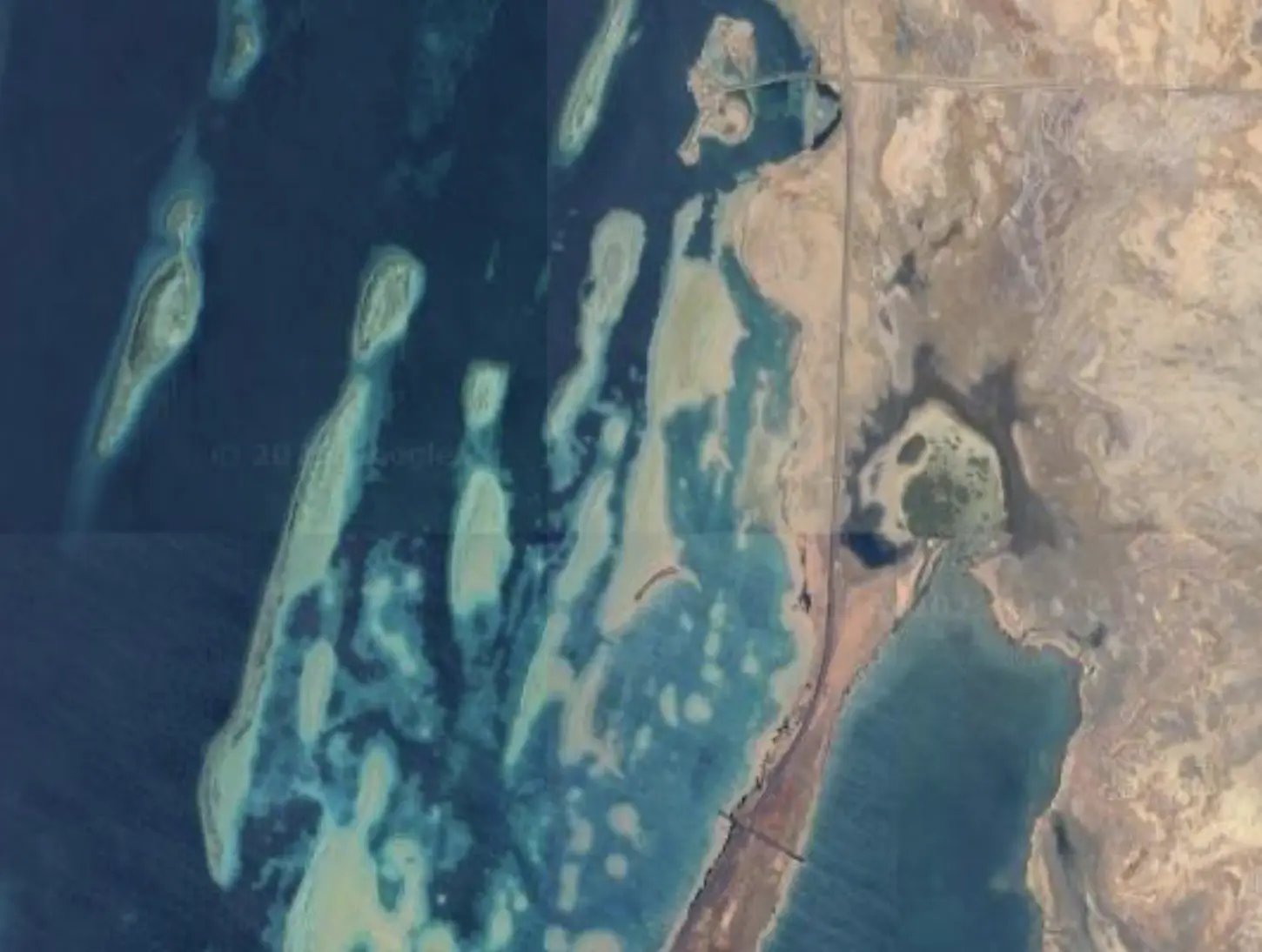 Satellite image of the Red Sea Rivera Resort site.